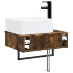 vidaXL Basin de lavage mural Chêne fumé 53 x 35 x 39 cm