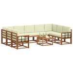 vidaXL Ensemble de canapés d'extérieur 10 pc Naturel et Crème