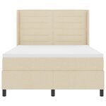 Lit à ressorts avec matelas et LED Crème 140x190 cm en tissu