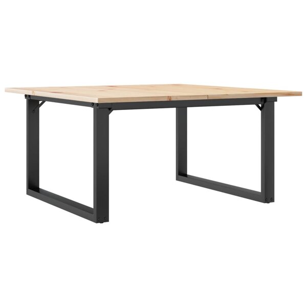 vidaXL Table basse cadre en O 80x80x45 cm bois de pin massif et acier