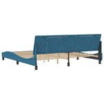vidaXL Cadre de lit avec LED sans matelas Hanko bleu 200x200 cm velours
