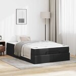 vidaXL Cadre de lit avec matelas Noir 120 x 200 cm Faux cuir