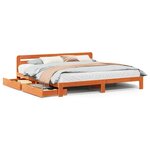 vidaXL Cadre de lit sans matelas cire marron 180x200cm bois pin massif