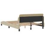 vidaXL Cadre de lit sans matelas crème 140x190 cm tissu