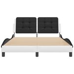 vidaXL Cadre de lit avec LED sans matelas Zadar blanc et noir 140x190 cm