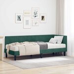 vidaXL Cadre de lit d'angle Vert foncé 80 x 200 cm Velours