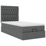 vidaXL Lit ottoman avec matelas gris foncé 90x200 cm tissu