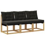 vidaXL 3 pc Sofa de milieu extérieur Blanc