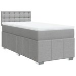 vidaXL Sommier à lattes de lit avec matelas gris clair 80x200 cm tissu
