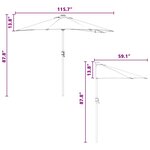 vidaXL Parasol de jardin Vert 294 x 150 x 223 cm tissu