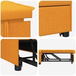 vidaXL Canapé-Lit Jaune foncé 194 x 67 x 37 cm tissu