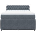 vidaXL Sommier à lattes de lit et matelas Gris foncé 140x200cm Velours
