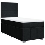 vidaXL Sommier à lattes de lit avec matelas Noir 100x200 cm Tissu