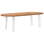 vidaXL Table à manger marron clair bois de chêne massif ovale
