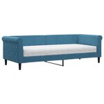 vidaXL Lit de jour avec matelas bleu 80x200 cm velours