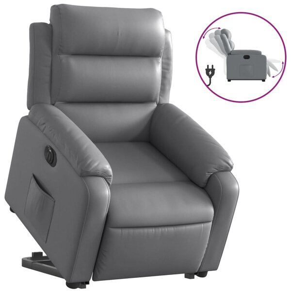 vidaXL Fauteuil inclinable électrique gris similicuir