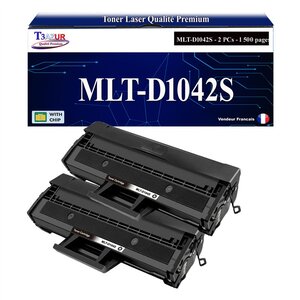 T3AZUR -2x Toners compatibles avec Samsung MLT-D1042S MLTD1042S pour Samsung ML-1660 ML-1865 ML-1670 ML-1675 ML-1860 SCX-3200 SCX-3205 SCX-3205W