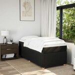 vidaXL Sommier à lattes de lit avec matelas Noir 90x190 cm Tissu