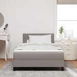 vidaXL Lit Box Spring avec Matelas Taupe 120x190 cm Tissu