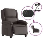 vidaXL Fauteuil inclinable électrique marron foncé cuir véritable