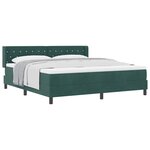vidaXL Lit à ressorts avec matelas Vert foncé 200 x 180 cm Polyester