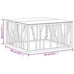 vidaXL Table basse argenté 80x80x40 cm acier inoxydable et verre