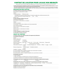 Feuilles 'Contrat de location pour locaux non meublés' EXACOMPTA