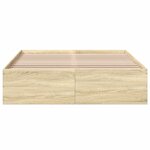 vidaXL Cadre de lit chêne sonoma 135x190 cm bois d'ingénierie