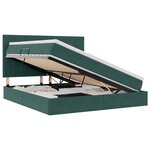 vidaXL Lit avec rangement et matelas Vert foncé 160 x 200 cm Velours