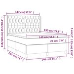 vidaXL Sommier à lattes de lit avec matelas Gris foncé 140x190cm Tissu