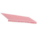 vidaXL Tissu de remplacement pour auvent rayures rouges et blanches