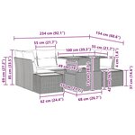 vidaXL Ensemble de canapé de jardin 7 Pièces Beige Poly rotin