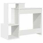 vidaXL Bureau avec étagère Blanc 106 x 40 x 88.5 cm Bois d'ingénierie
