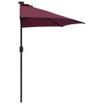 vidaXL Parasol de jardin Rouge bordeaux 294 x 150 x 224 cm tissu