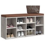 vidaXL Banc à chaussures Gris béton 103x30x48 cm Bois d'ingénierie
