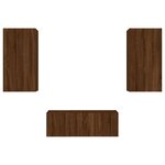 vidaXL Unités murales TV avec LED 4 Pièces chêne marron bois d'ingénierie