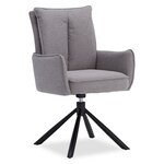 Chaise oeuf moderne tissu gris