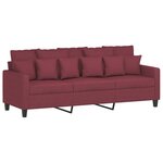 vidaXL Ensemble de canapés 2 Pièces avec coussins Rouge bordeaux Tissu