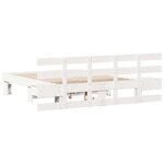 vidaXL Cadre de lit Blanc 135 x 190 cm Pin massif et pin massif