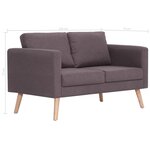 vidaXL Canapé à 2 places tissu taupe