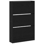 vidaXL Armoire à chaussures avec porte Chêne noir 80 x 21 x 125.5 cm