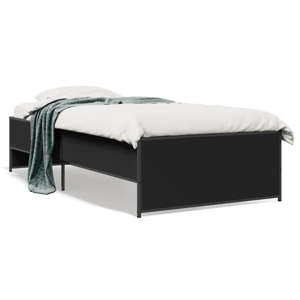 vidaXL Cadre de lit sans matelas noir 90x190 cm