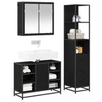 vidaXL Ensemble de mobilier de salle de bain 3 Pièces Chêne noir