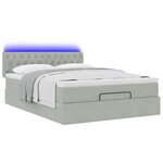 vidaXL Cadre de lit ottoman et matelas gris clair 140x190 velours