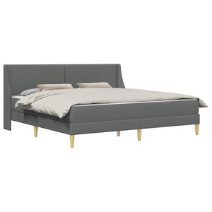 vidaXL Cadre de lit avec matelas Gris foncé 180 x 200 cm Polyester