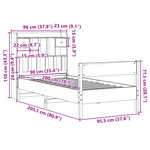 vidaXL Lit bibliothèque sans matelas 90x200 cm bois de pin massif