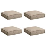 vidaXL Coussin pour assise de palette 4 Pièces Taupe 40 x 40 x 8 cm
