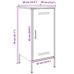 vidaXL Buffets 2 Pièces jaune moutarde 36x39x79 cm acier laminé à froid
