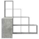 vidaXL Bureau d'angle avec étagère Gris béton 101.5 x 149.5 x 149.5 cm