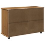 vidaXL Cabinet roulant avec roue Marron miel 100 x 39 x 65 5 cm